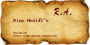 Ripp Abdiás névjegykártya